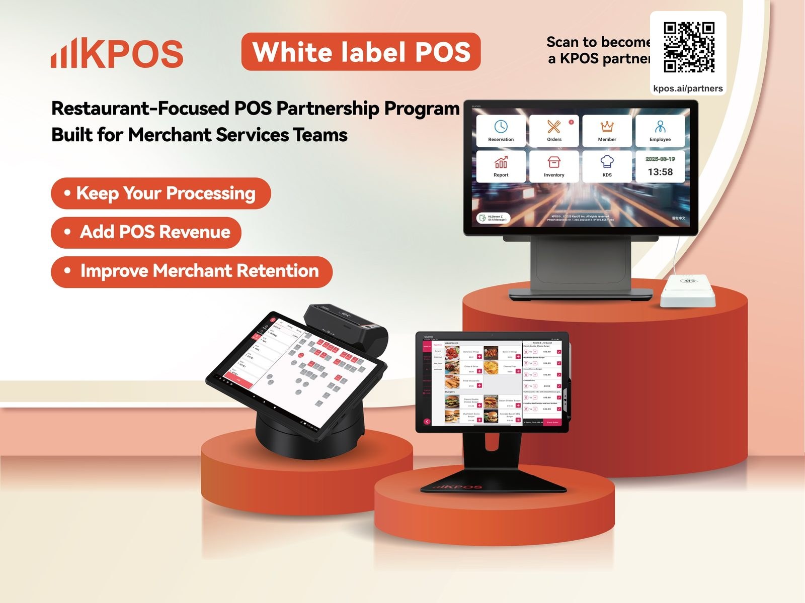 Restaurant-focused POS partnership, built for merchant services teams